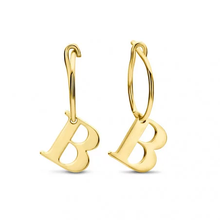 Gouden initiaal oorbellen