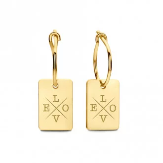 Initiaal oorbellen goud | Goedkope gouden oorbellen letter