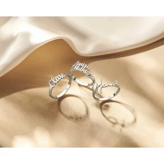 Naamring kopen | Ring met letters | Zilveren ring naam 2