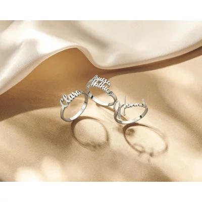 Ring naam zilver | Zilveren naamring