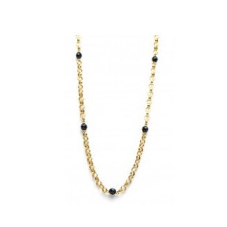 Surinaamse gouden kralen ketting | Surinaamse ketting zwarte kralen