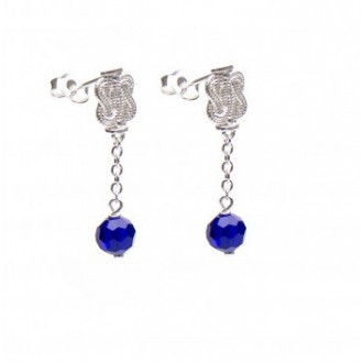 Mattenklopper oorbellen | Surinaamse mattenklopper oorbellen blauwe kraal