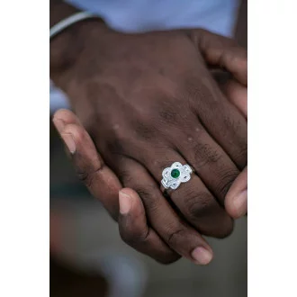 Mattenklopper ring groene steen 2