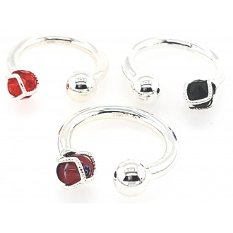 Zilveren Surinaamse ring ogri ai | Surinaamse ring zwarte steen 2